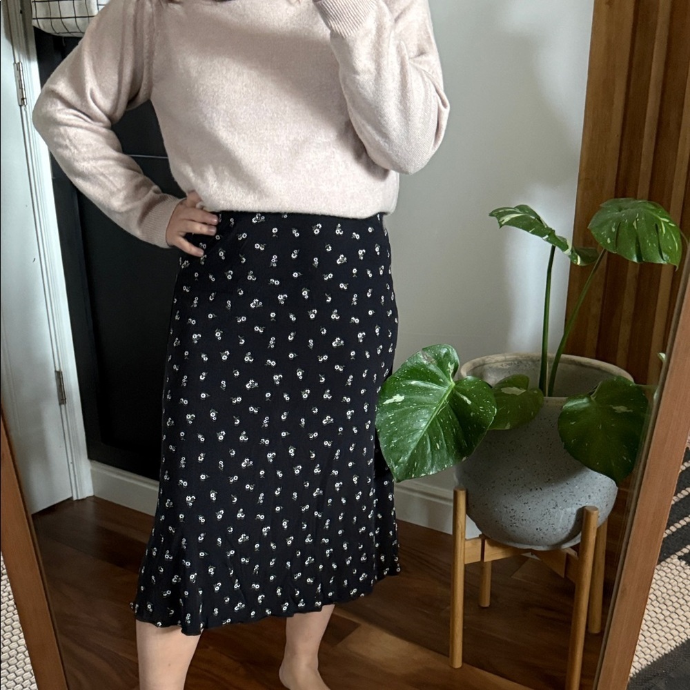 Susan Lawrence Midi Cottagecore Ditsy daisy Skirt. Size S